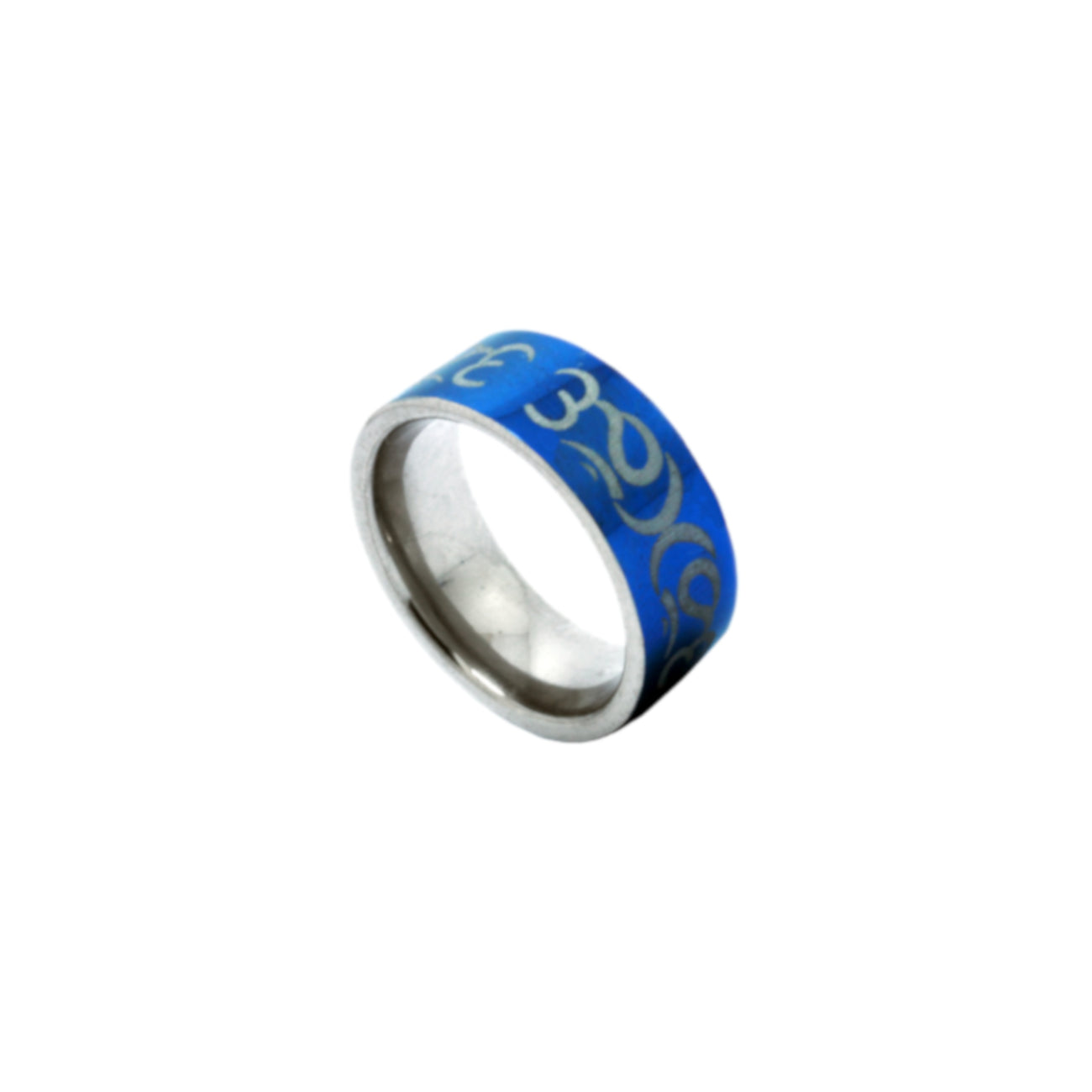 Blue Titanium Aum Ring