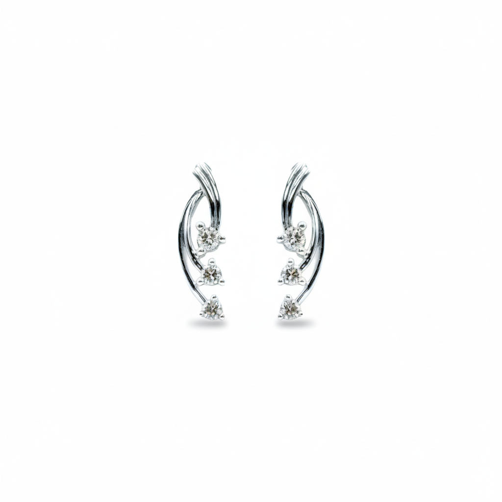 Earrings – White Gold with Diamond