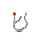 Pendant - Red Coral, Amethyst and White Perle on Silver