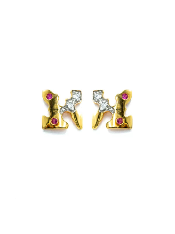 Earrings – Diamond and Pink Sapphire