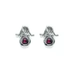 Earrings - Infinity Garnet - White Gold