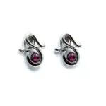 Earrings - Infinity Garnet - White Gold