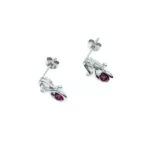 Earrings - Infinity Garnet - White Gold
