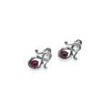 Earrings - Infinity Garnet - White Gold