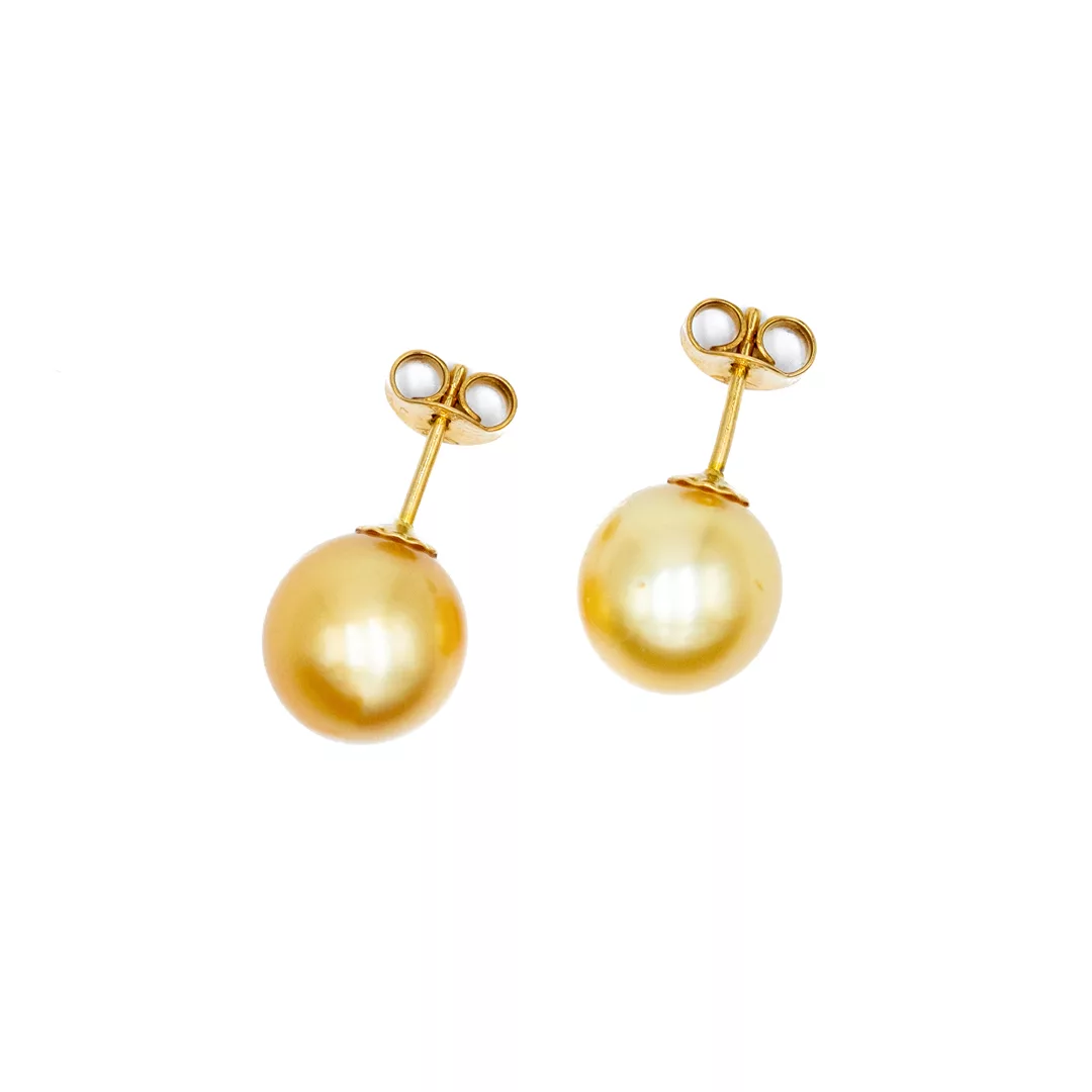 Earrings - Golden Pearls