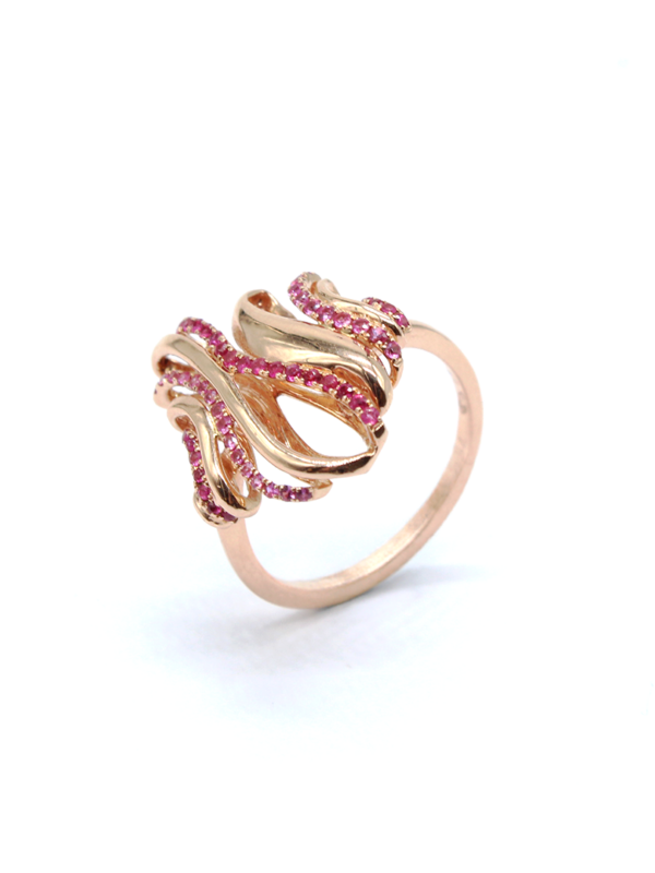 Ring - pink gold with pink sapphires