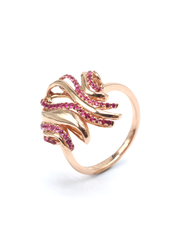 Ring - pink gold with pink sapphires