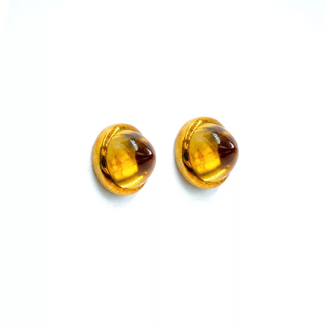 Earrings - Yellow Gold - Bullets Citrine