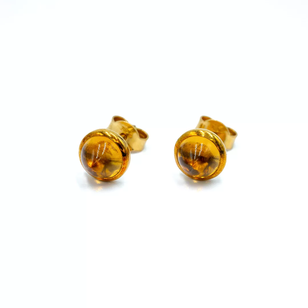 Earrings - Yellow Gold - Bullets Citrine