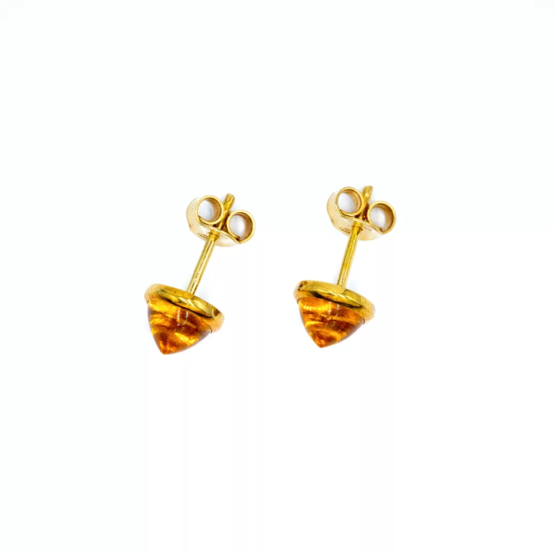 Earrings - Yellow Gold - Bullets Citrine