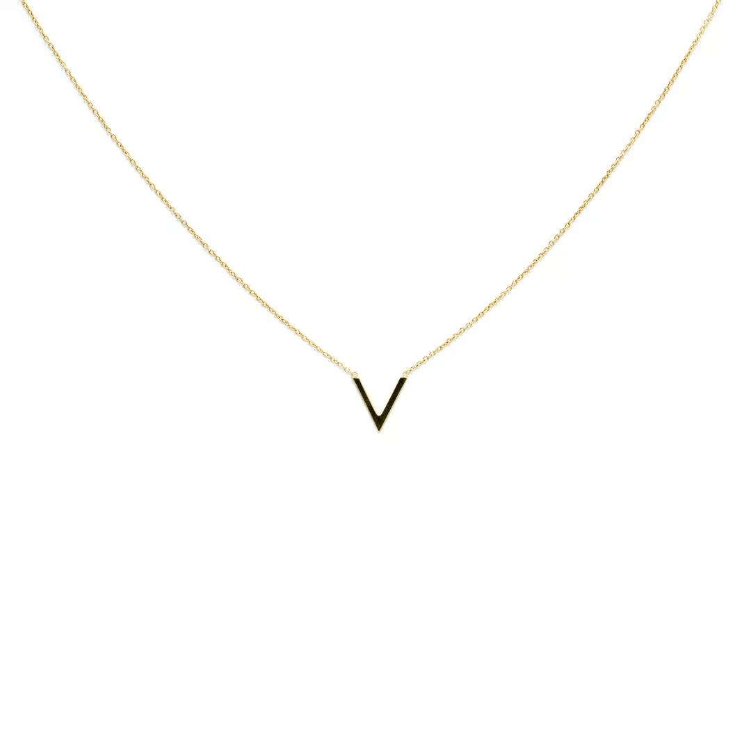 Necklace - V Yellow Gold