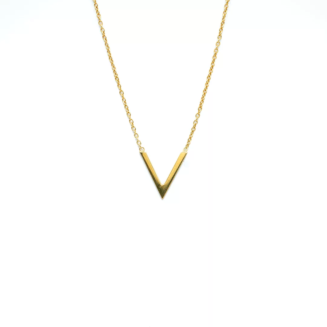 Necklace - V Yellow Gold