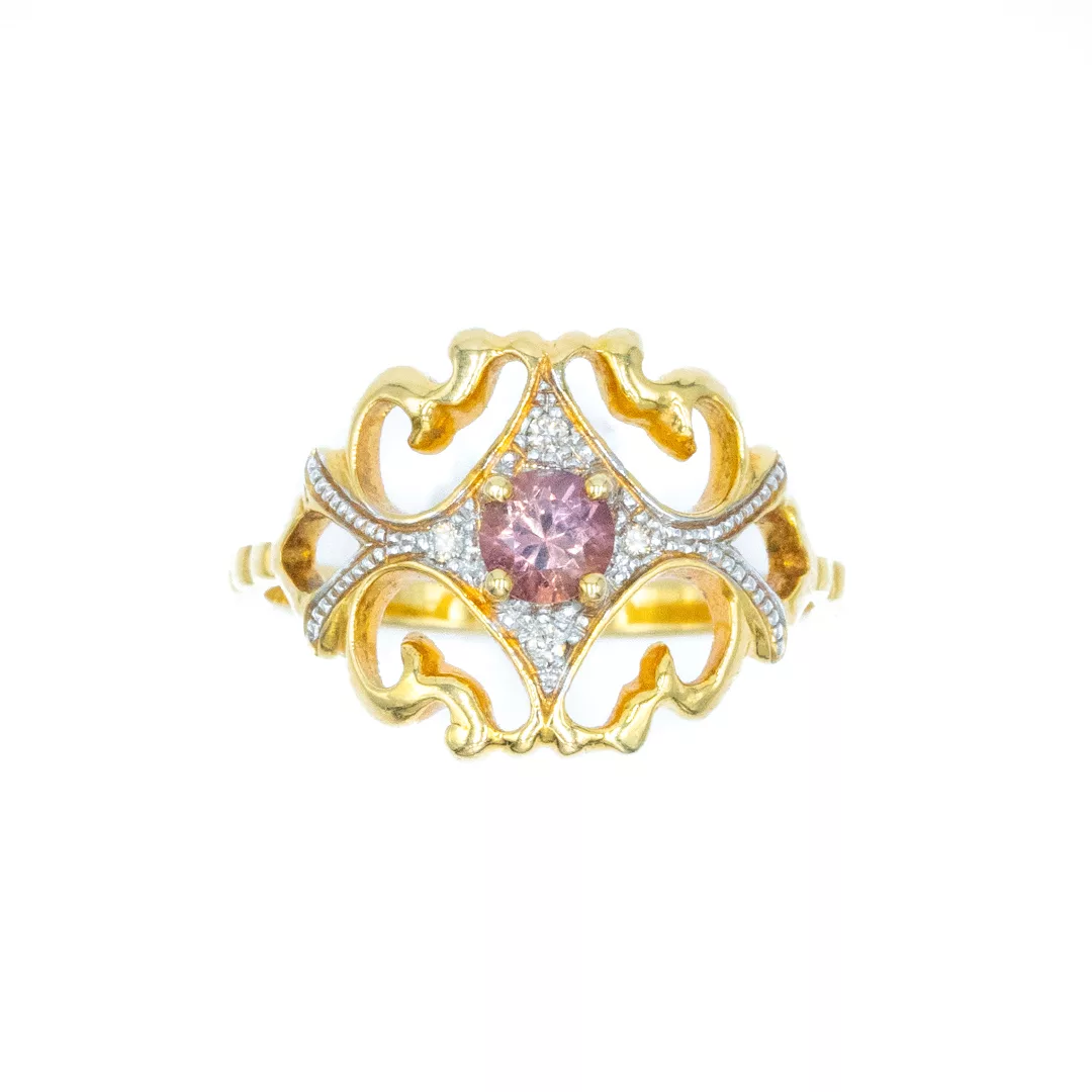 Ring Arboresans - Yellow Gold with Sapphire & Brown Diamond