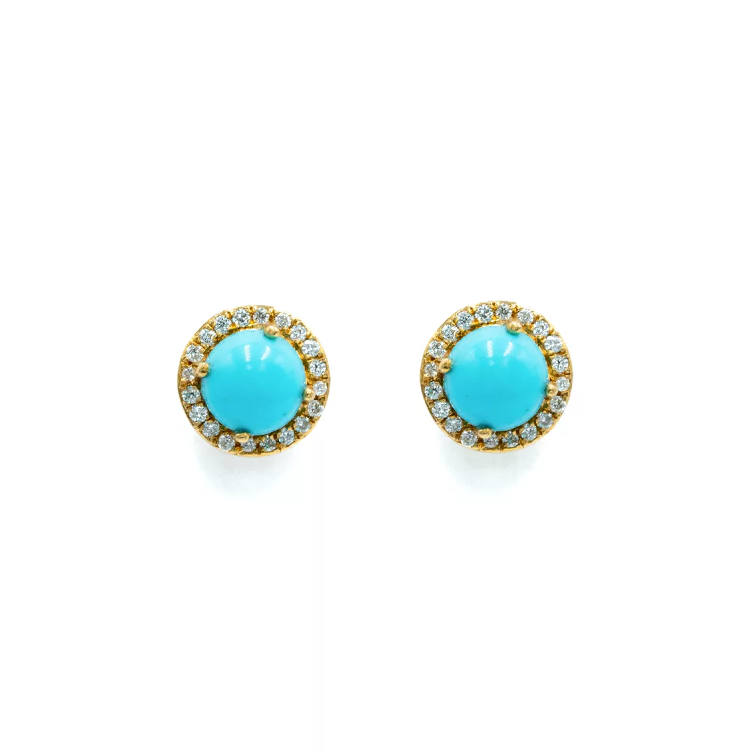 Earrings - White Gold - Turquoise