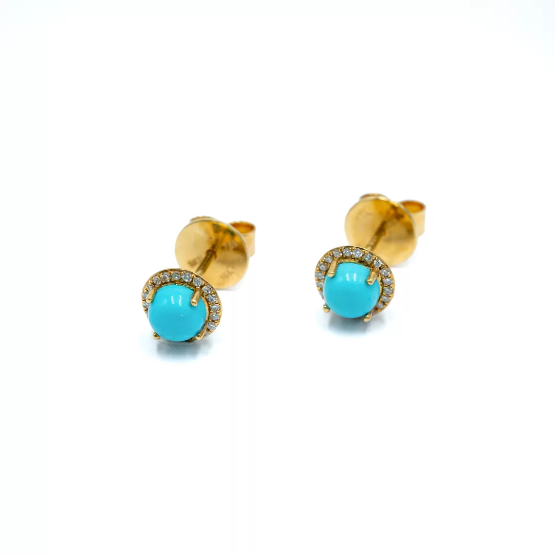Earrings - White Gold - Turquoise