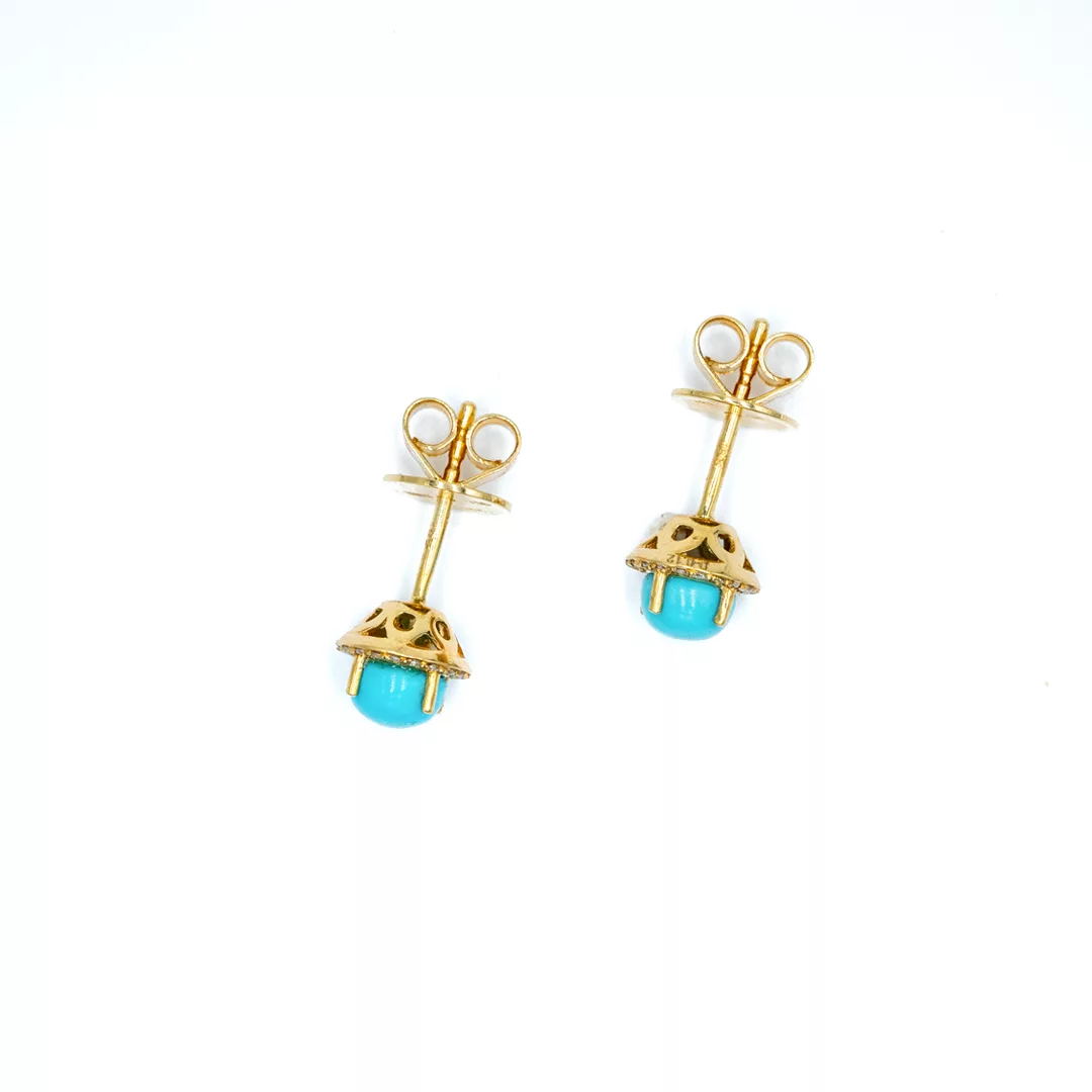 Earrings - White Gold - Turquoise