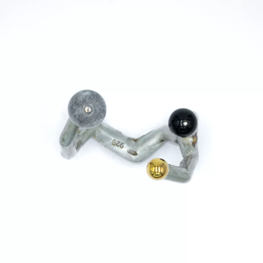 Ag:5.72g Au:0.10g RING KORAY BLACK ONYX F:925 F:750