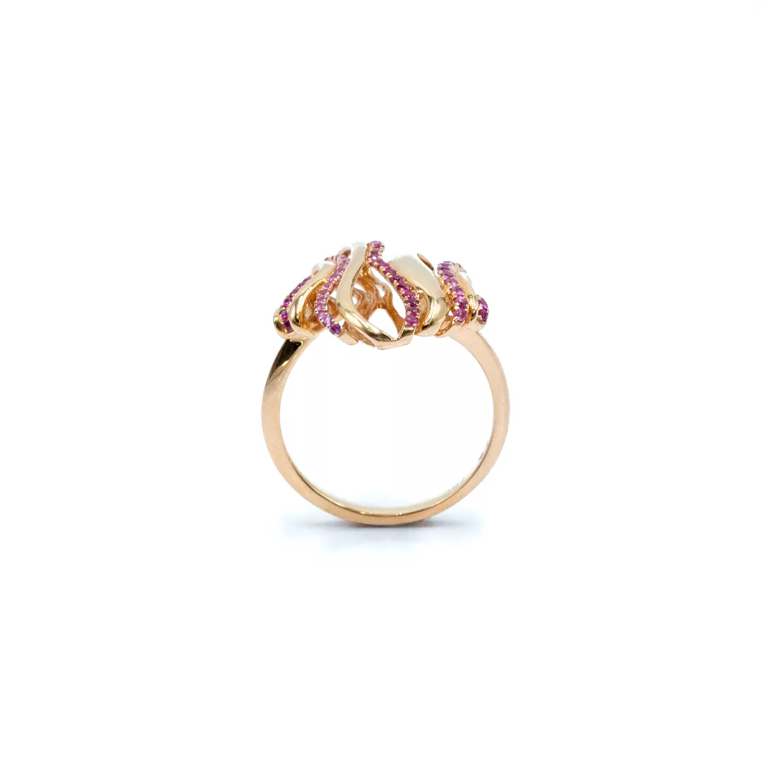Ring - pink gold with pink sapphires