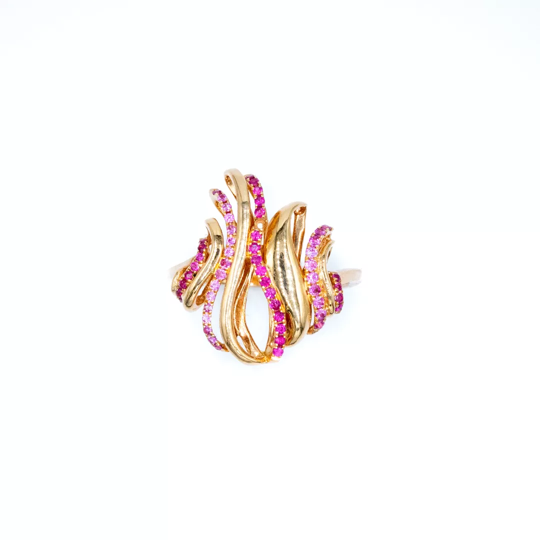 Ring - pink gold with pink sapphires