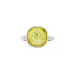 SILVER RING YELLOW QUARTZ F:925 W:4.6