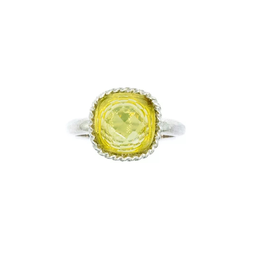 SILVER RING YELLOW QUARTZ F:925 W:4.6