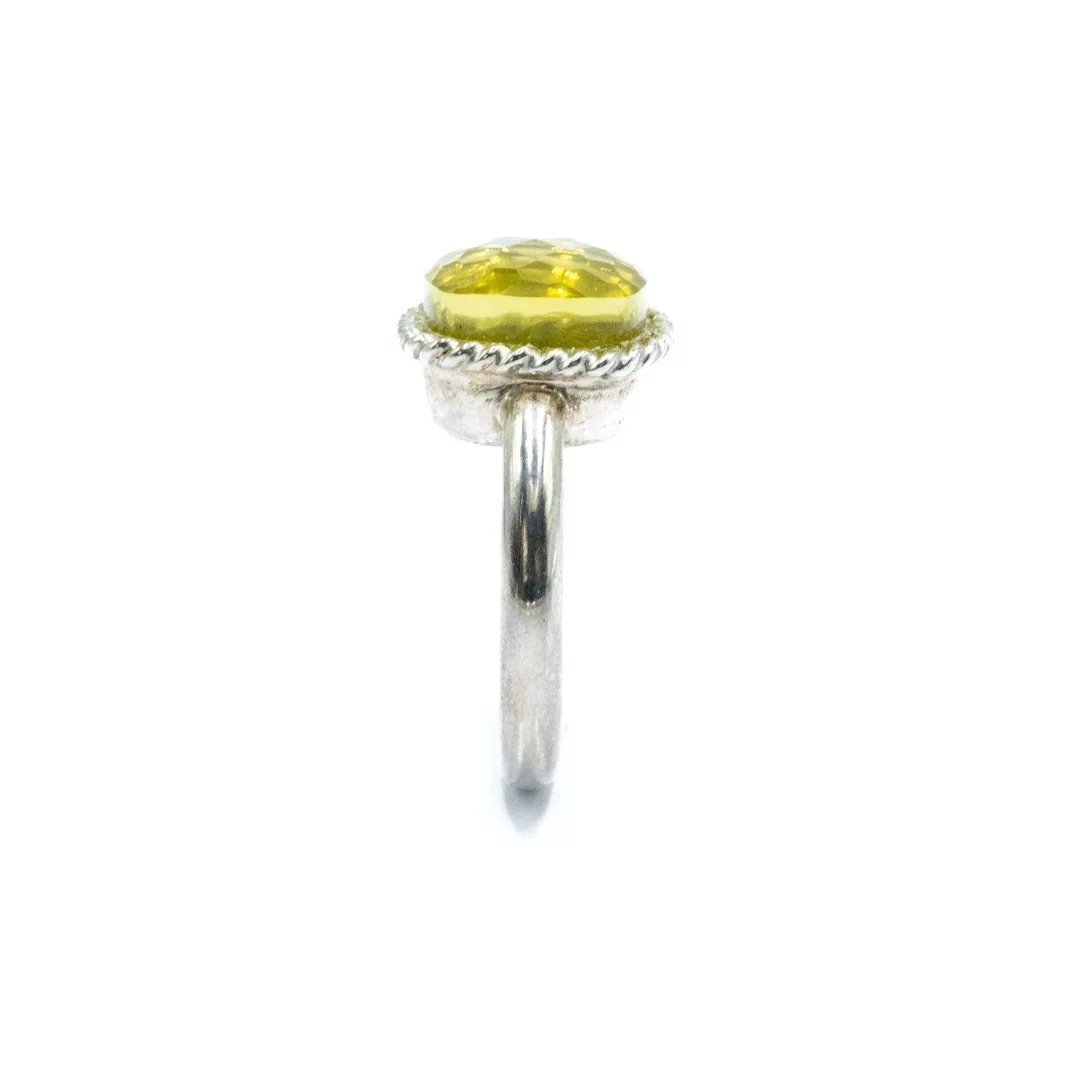 SILVER RING YELLOW QUARTZ F:925 W:4.6