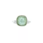 Ring - silver with green quartz
