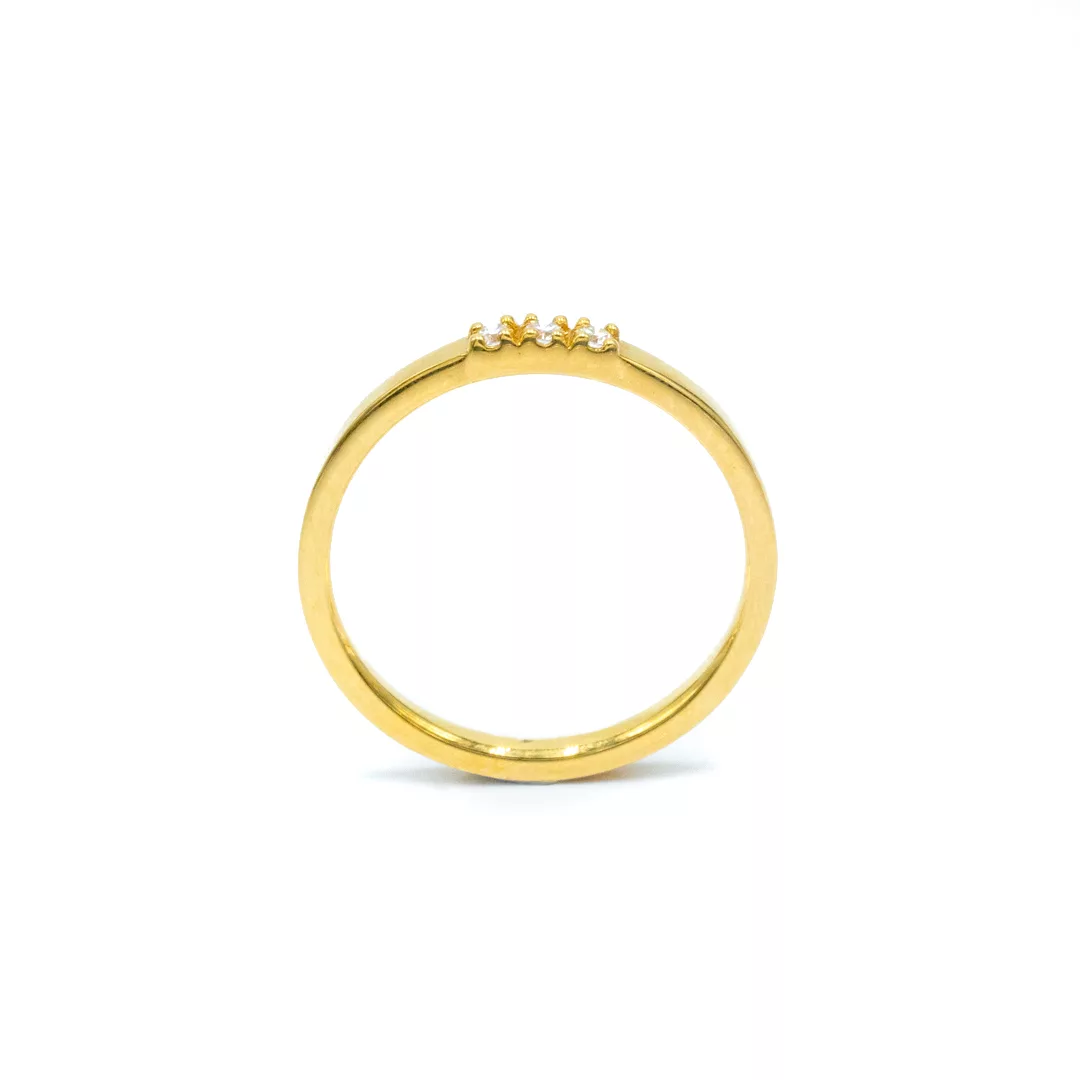 YG RING W: 2.30g DIAM:3X0.02ct F:750