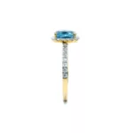 Ring - Yellow Gold With Blue Topaz & Diamonds