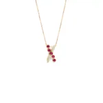 Pendant - Pink Gold with Ruby & Diamonds