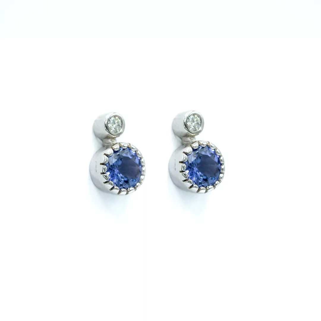 Earrings - Diamond and Tanzanite