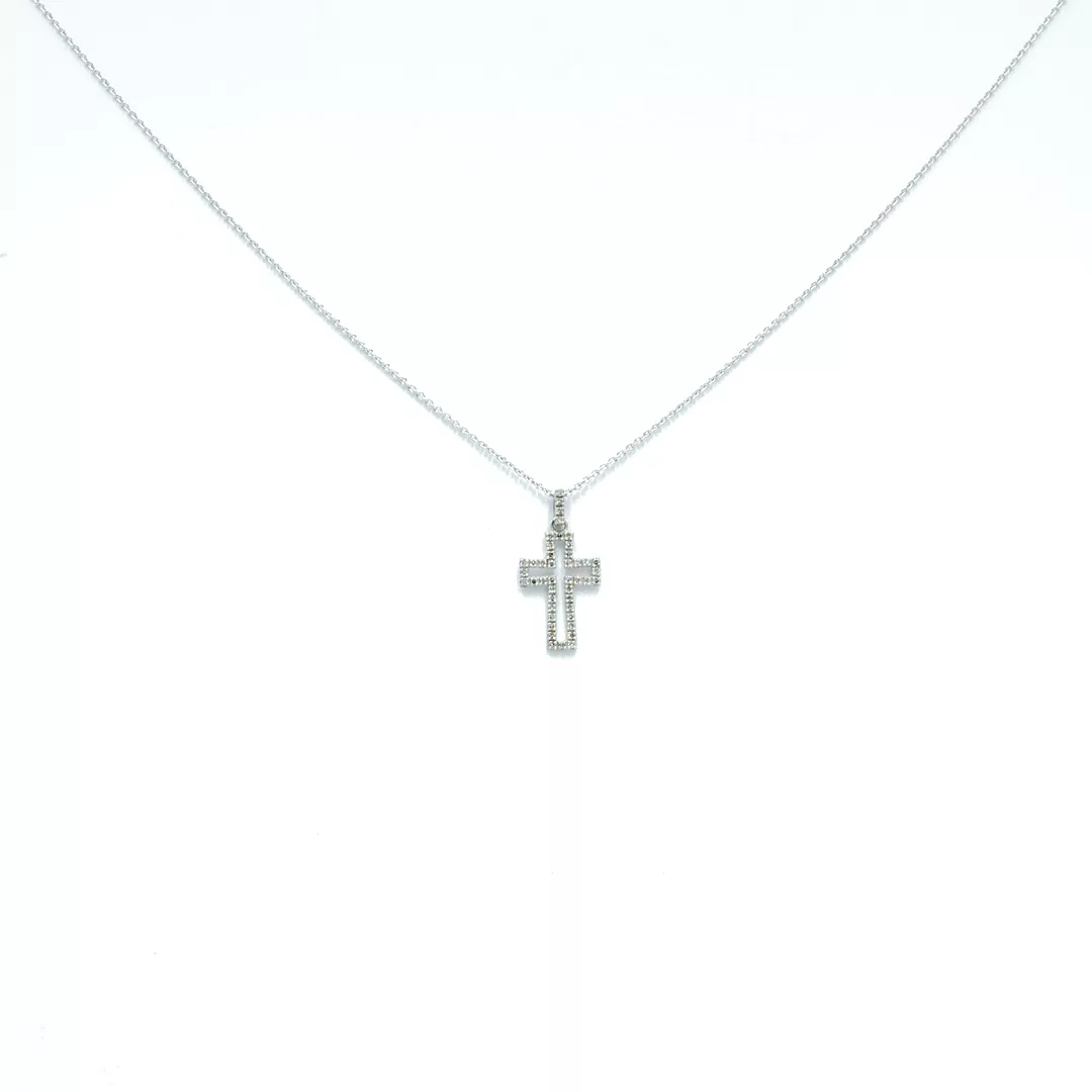 Pendant - Cross - White Gold