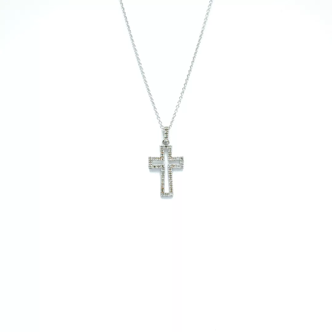 Pendant - Cross - White Gold