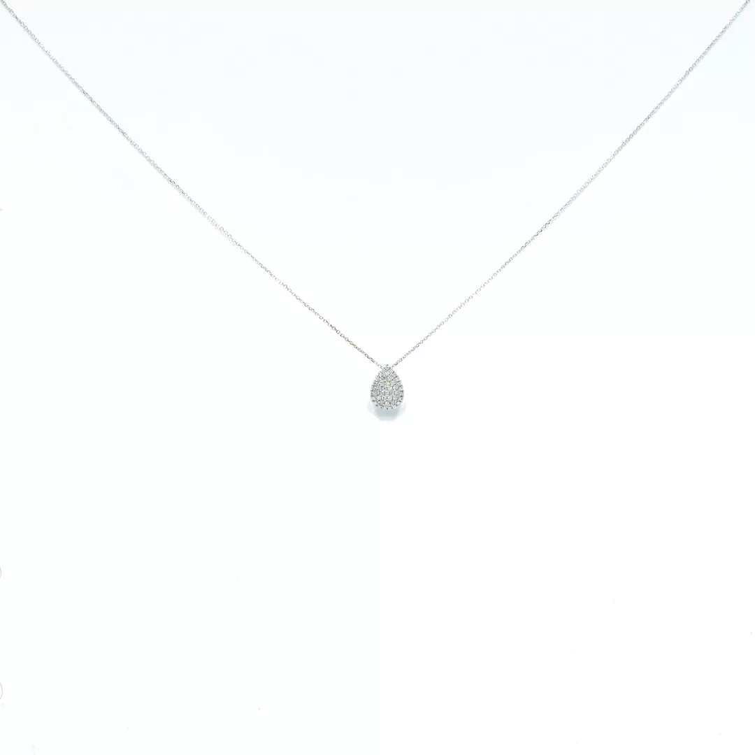 WG NECKLACE PEAR W:156g TW:0.014ct F:750