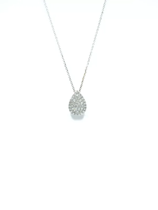 WG NECKLACE PEAR W:156g TW:0.014ct F:750