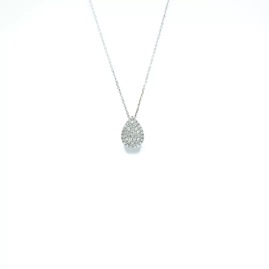 WG NECKLACE PEAR W:156g TW:0.014ct F:750