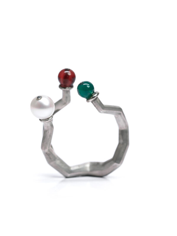 Ring - Koray with Garnet, Tourmaline and Perle