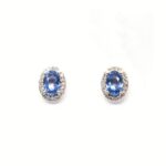 Earrings – white gold with blue sapphire