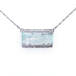 Necklace – White Gold with Aqua Marine & Diamonds