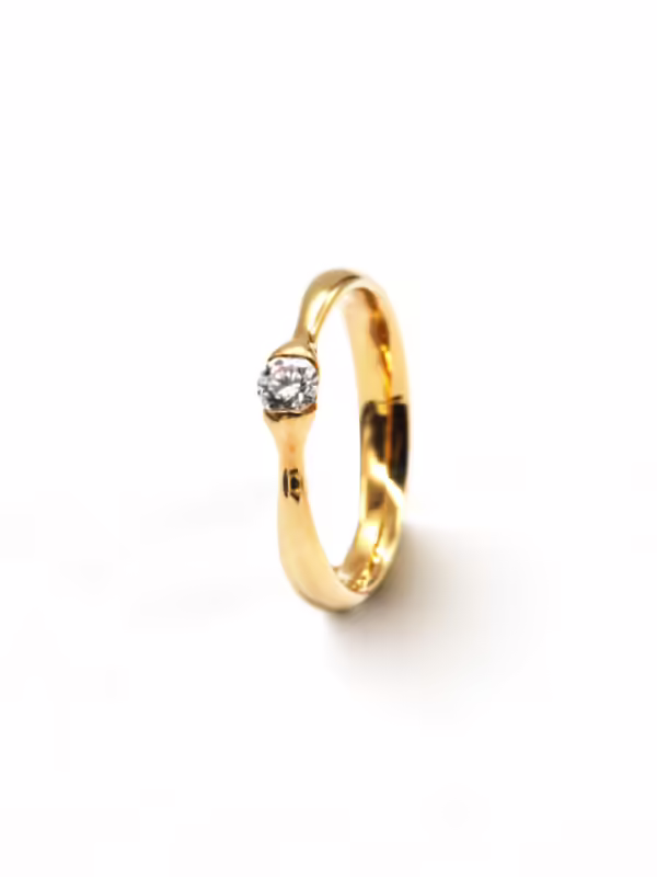 Ring - Yellow gold with diamond