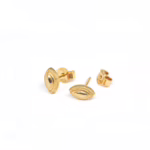 Earrings - yellow gold oval shape