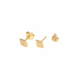 Earrings - yellow gold diamond shape
