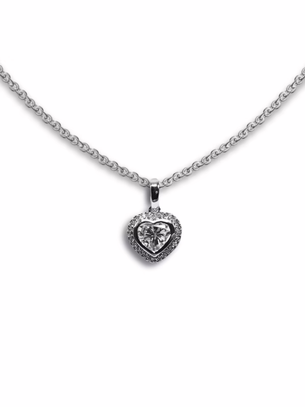 Pendant - Heart White Gold Diamond
