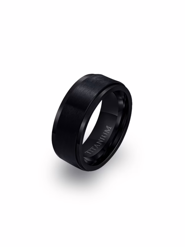 Ring - Domed Stepped Black Titanium