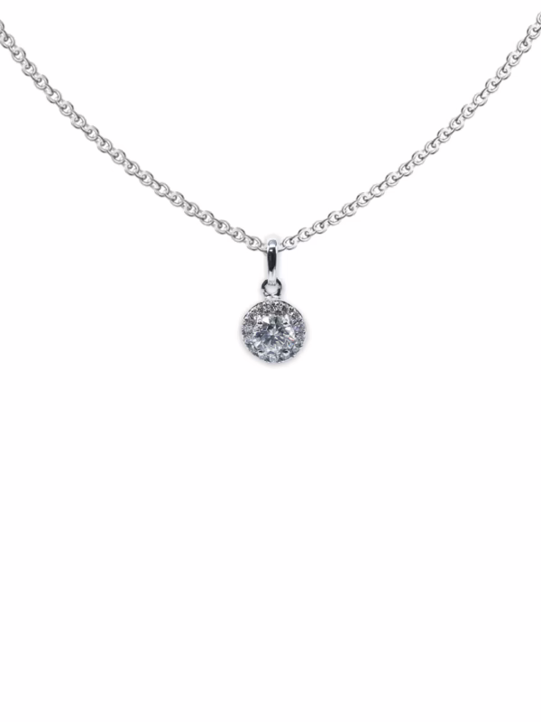 Pendant – Halo Diamond White Gold