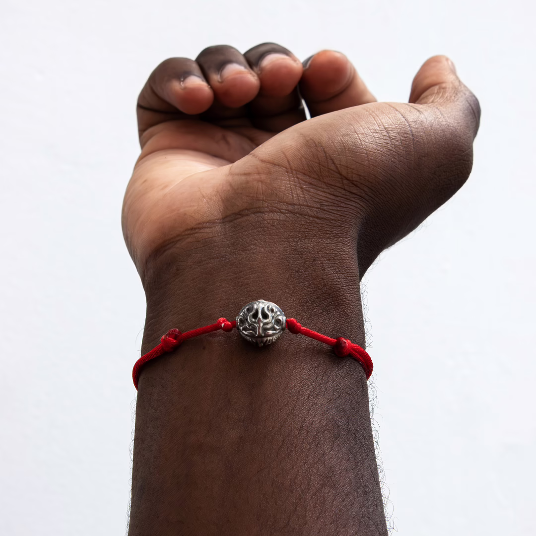Bracelet - Shiny Silver Rudraksh