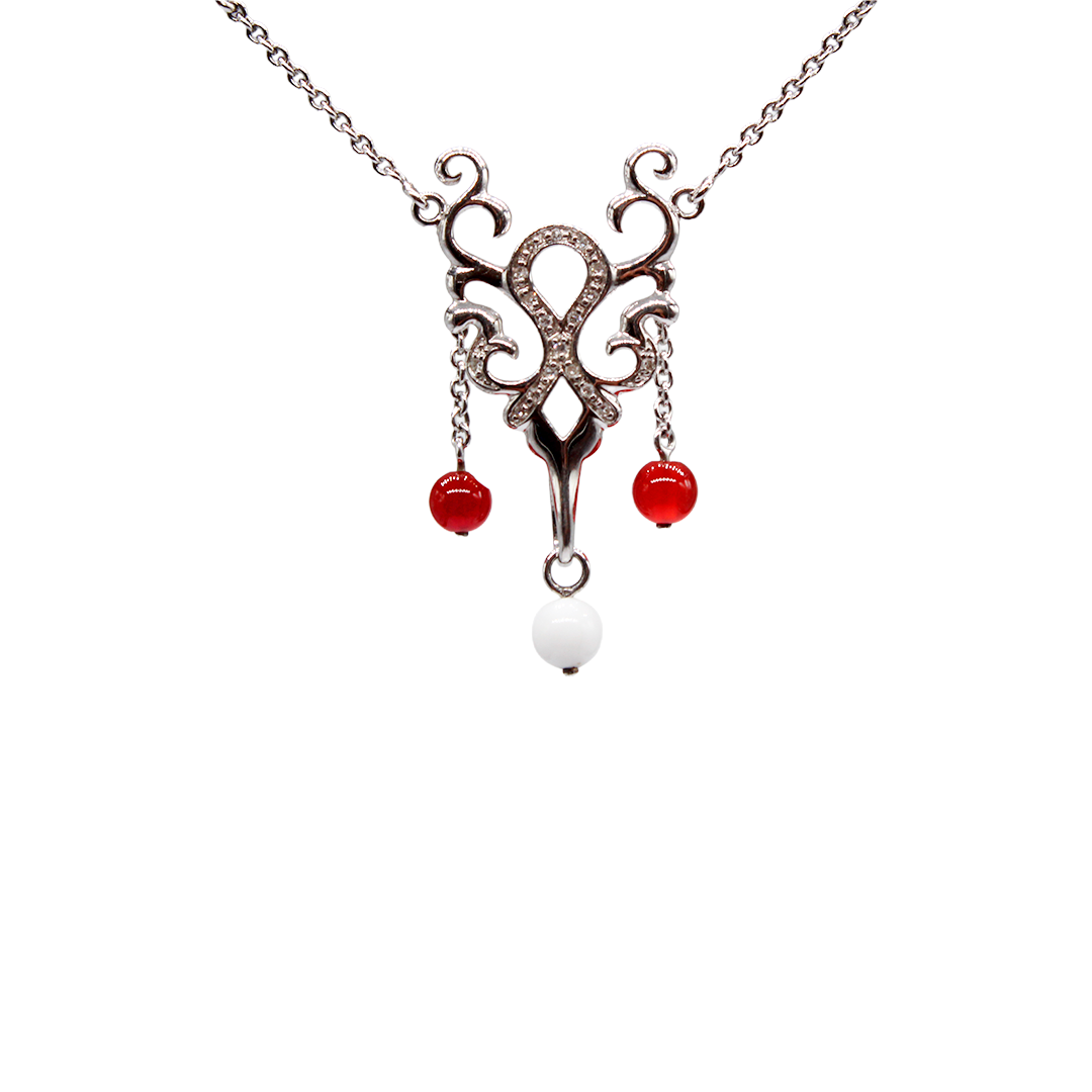 Necklace - Arboresans with Agate and Garnet Beads
