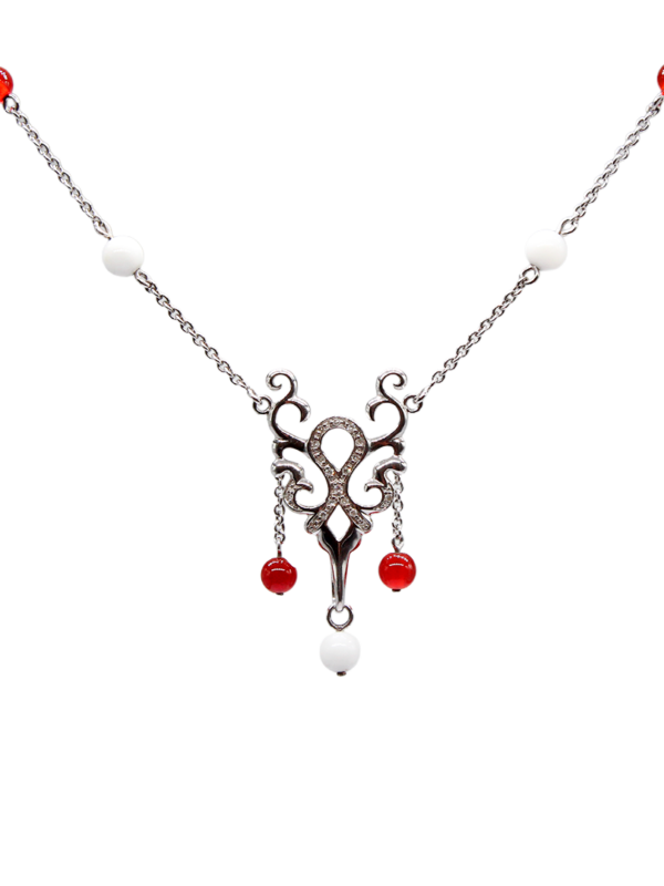 Necklace - Arboresans with Agate and Garnet Beads