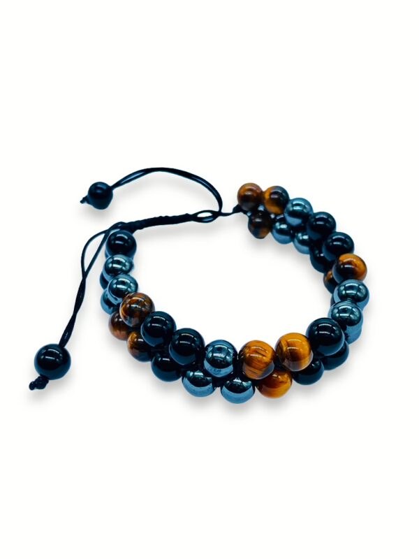Bead Bracelet - Black Obsidian Tiger Eye Stone