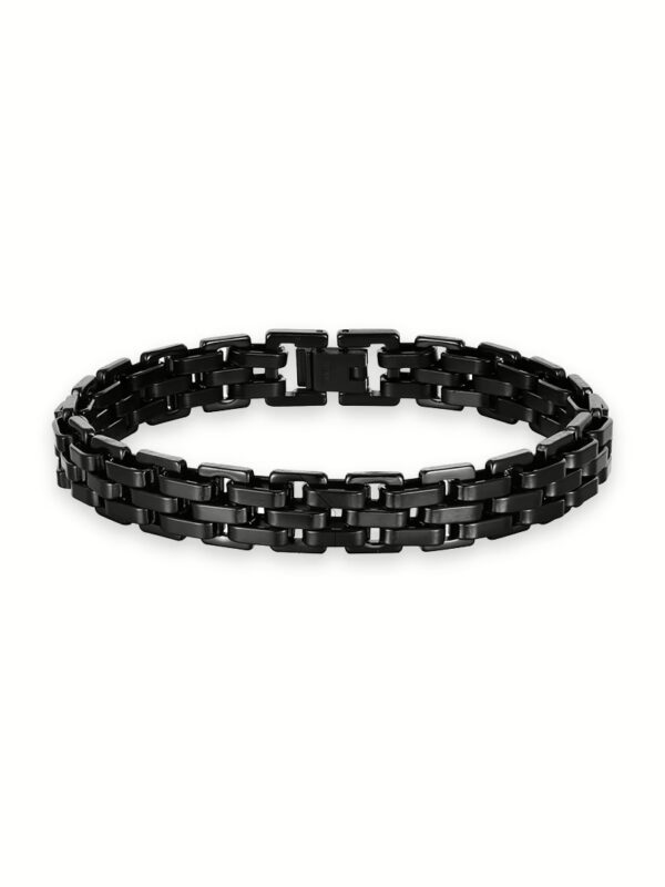 S.STEEL BLACK BRACELET Color:Black Length:19cm